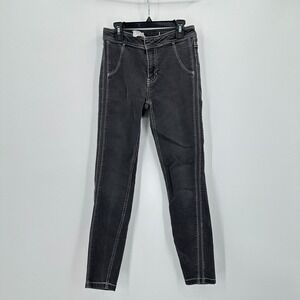 Free People Jeans Womens Size 25 Black Skinny Boho Grunge Indie Festival‎ Punk
